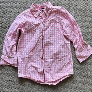 GAP Pink and White Gingham Button-Down Shirt